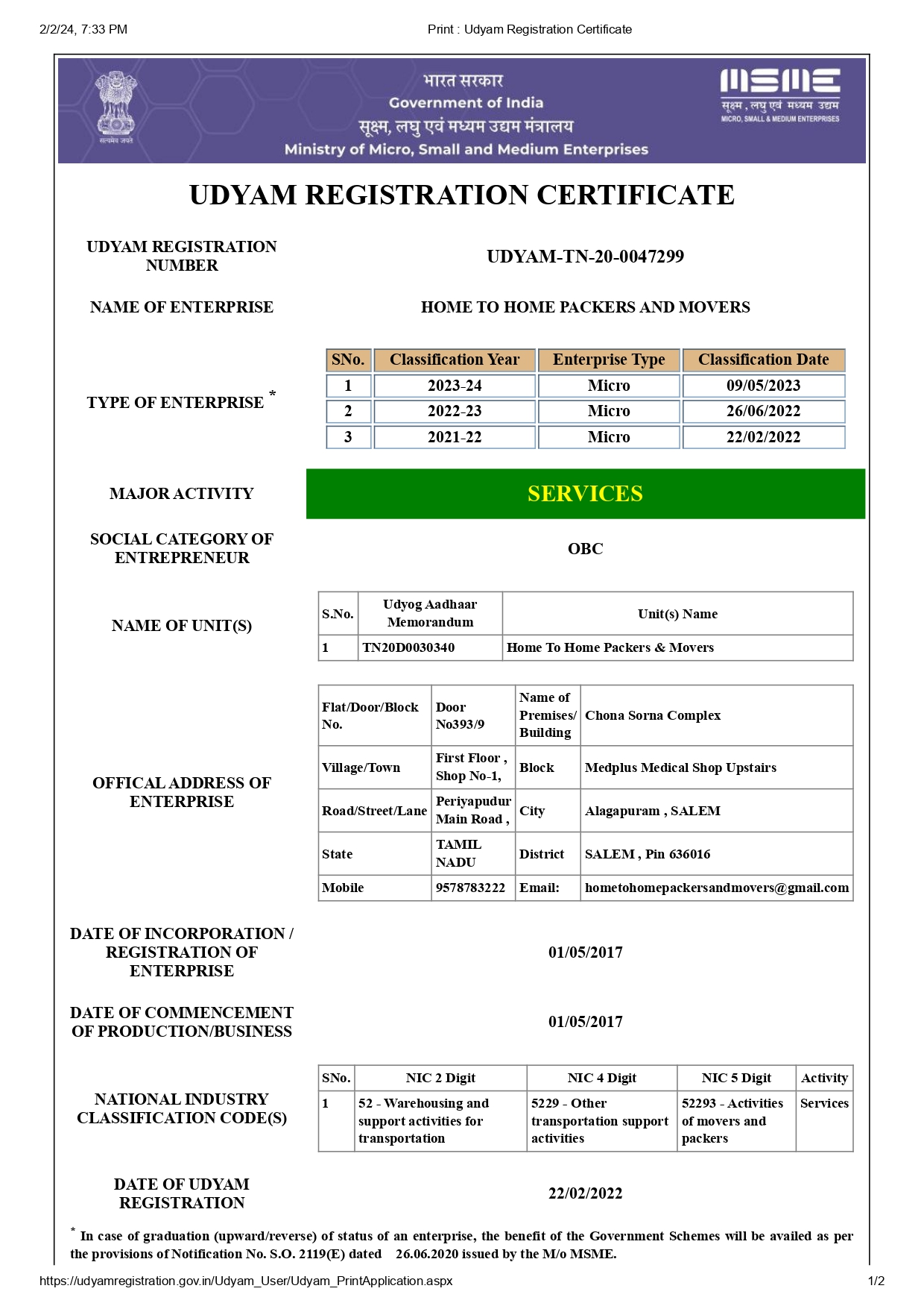 packers and movers salem price